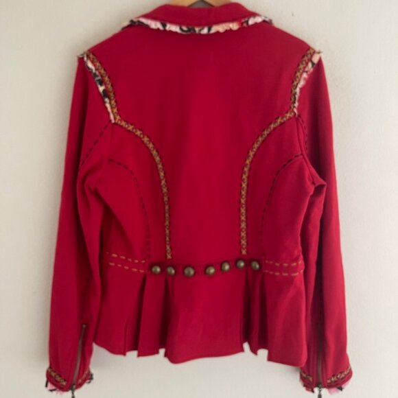 DOUBLE D RANCH Red Jacket with Studs, Ruffles, and Stitching: Size MEDIUM; NWOT! - Picture 3 of 11